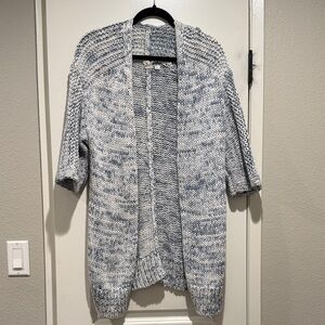 GAP Women's Marled Blue Gray Cardigan